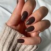 Brown Press on Nails Short Oval Nails,KXAMELIE Acrylic Nails Glue on Nails Short Almond,Soft Gel Nails Strong Nails Press ons,Fake Nails for Girls Stick on Nails for Women in 24PCS