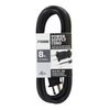 Prime PS005608 8-Feet 16/2 SJT Replacement Power Supply Cord, Black