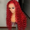 JYZ Hair Hot Red Colored Lace Front Wigs Human Hair 180% Density Brazilin Virgin Human Hair Wigs for Black Women Transparent Human Hair Lace Front Wigs Pre Plucked with Baby Hair Middle Part 20 Inch