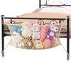Stuffed Animal Storage Net for Kids, Bedside Toy Organizer Net - Neatly Store Your Stuffed Animals, Cotton Bedside Stuffed Animal Storage Net with Tether, Stretches up to 35 Inches, Beige