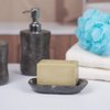 Creative Home Natural Charcoal Marble Curvy Collection Bar Soap Dish Soap Tray Holder Bathroom Small Accessory Tray Organizer, 5.8" x 3.8" x 0.9" H