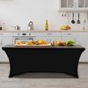 YOUR CHAIR COVERS Rectangular Spandex Table Covers 6ft Fitted Tablecloth Wedding Event Patio Table Decorations Elastic Fabric Stretch Table Covers for 6 ft Folding Table (Black)