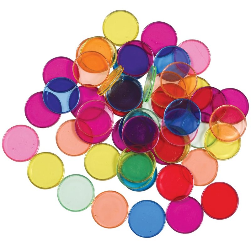 LEARNING ADVANTAGE-7253 Transparent Plastic Counters - Steel-Ringed ...