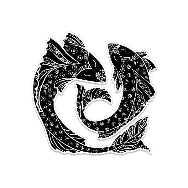 GT Graphics Pisces - 8" Vinyl Sticker - for Car Laptop I-Pad - Waterproof Decal
