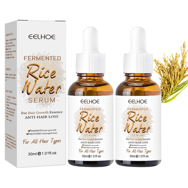 Rice Water Hair Serum, Rice Water for Hair Growth - Fermented Rice Water Is Rich In Vitamins B1 and B2, Rice Water Shampoo and Conditioner, Nourishing, Smooth Hair(2PCS)