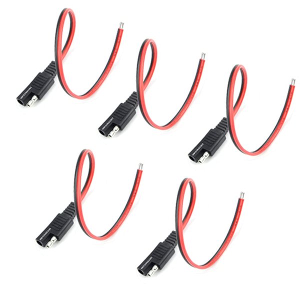 WMYCONGCONG 5 PCS SAE Power Automotive Extension Cable SAE Quick Connector Disconnect Plug SAE 2 Pin Automotive Extension Cable 18AWG 300mm