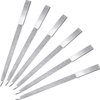 6 Pieces Diamond Nail File Stainless Steel Double Side Nail File Metal File Buffer Fingernails Toenails Manicure Files for Salon and Home (Silver, 7 Inch)