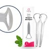 Deep Clean Tongue Scraper- Double-Ended - Flat + Serrated Edge Design, (2pk) Stainless Steel, by Amazing Oralcare