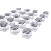 Furnigear Chair Leg Floor Protectors, Furniture Felt Pads Silicone Chair Leg Caps 1 1/4" Square Floor Protectors for Hardware (Clear gray-20 Pack)