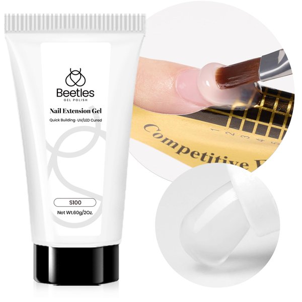 Beetles Nail Extension Gel 60g for Nail Clear Gel Builder Nail Gel Trendy Nail Art Design Natural Long-Lasting Nail Extension DIY Home