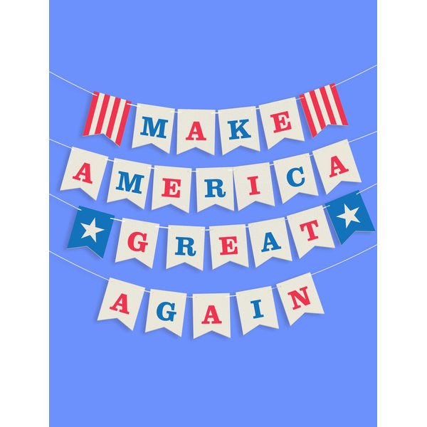 4th of July Decorations - Patriotic Banner, Stars and Stripes Independence Day Banner, Fourth of July American Flag Banner for Red White and Blue Party Supplies