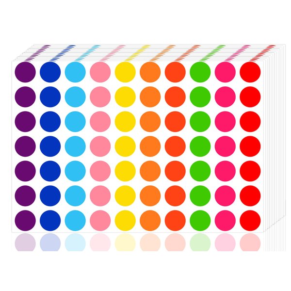 3500 Pieces Dot Stickers, 3/4 inch Color Coding Labels, 10 Color Circle Price Stickers for Office Classroom Student