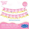 Treasures Gifted Princess Peppa Pig Banner Set of 3 - (1) Peppa Pig Birthday Banner & (2) Peppa Birthday Banner Triangle Pennants - Officially Licensed Peppa Pig Birthday Party Supplies