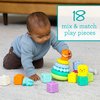 Infantino Stackables Activity Playset - Stacking Blocks, Rings and Pals for Babies and Toddlers, Multicolor, 18-Piece Interchangeable Set