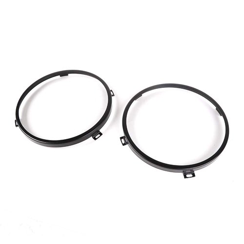 Round Headlight Mounting Bracket Rings for 2007-2018 Jeep Wrangler JK JKU (Black)