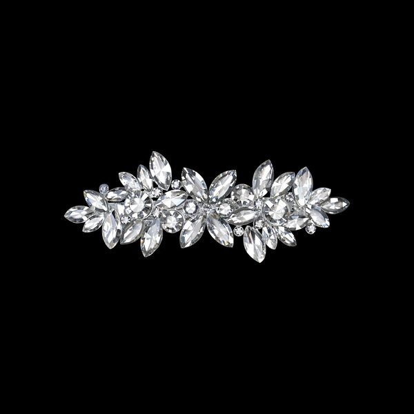 Hair Barrettes for Women, Rhinestone Hair Clips Sparkle Hair Barrettes Crystal Hair Clips for Women Girls Fancy Bridal Hair Clips Wedding Hair Accessories(Silver)