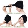 COGANA 3Pack Microfiber Hair Towels, Hair Towel Wrap for Women, Hair Drying Towel with Button, Hair Wrap Towel for Curly Hair, Hair Turban for Wet Hair(10Wx28L, Black)