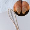 2024 Style Silver Gold 3D Rhinestone Decorations Steel Ball Chain Nail Accessories Nail Chain Rose Pixie Stone Beads Decorations Accessory Metal Steel Ball Chain Nail Art Jewelry (Gold)