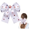 4th of July Hair Bow Clips for Women Patriotic American Flag Star Hair Bows Red White and Blue Hair Clips USA Fourth Of July Hair Accessories Outfits Gifts Party Favors (White)