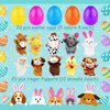 LUKBERA 20 Pcs Easter Eggs Filled with Finger Puppets, Plastic Egg with Cartoon Animal Puppets for Kids Easter Egg Hunt Easter Basket Stuffers Fillers Easter Party Favor Classroom Prize
