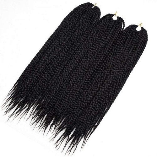 Box Braids Crochet Hair 18inch 7apcks Box Braids Crochet Braids Crochet Box Braids Hair Braiding Hair Extensions (18inch,7packs, 1B)