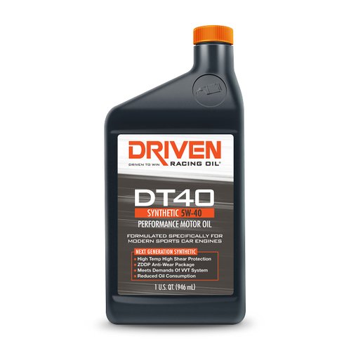 Driven Racing Oil DT40 High Zinc Synthetic Oil 5w-40 Motor Oil (1 Quart), 02406