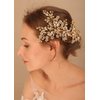 Denifery Gold Bride Crystal Wedding Hair Comb Silver Rhinestone Bridal Side Comb Opal Hair Piece Flower Wedding Hair Accessories for Women and Girls