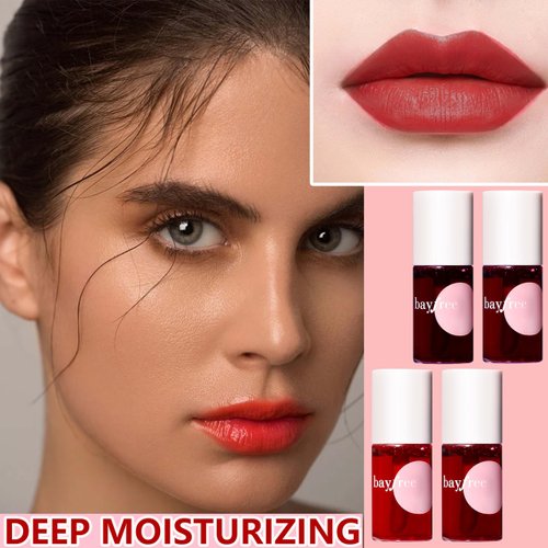 4 Colors Lip Tint Stain Set,Mini Velvet Lip Tint Watery Lip Stain Long Lasting Waterproof Moisturizing Lip & Cheek Tint,Hydrating,Natural Glossy Liquid Lipstick Lip Gloss Kits for Women