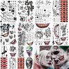 16 Sheets Joker Tattoos, Harley Quinn Tattoos, Tattoos for Suicide Squad Perfect for Halloween, Costumes, Harley Quinn Accessories Party and Cosplay