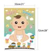 FEPITO Baby Shower Party Games,Juegos para Baby Shower,Pin The Dummy on The Baby Game with 24Pcs Pacifier Stickers for Baby Shower Party Supplies