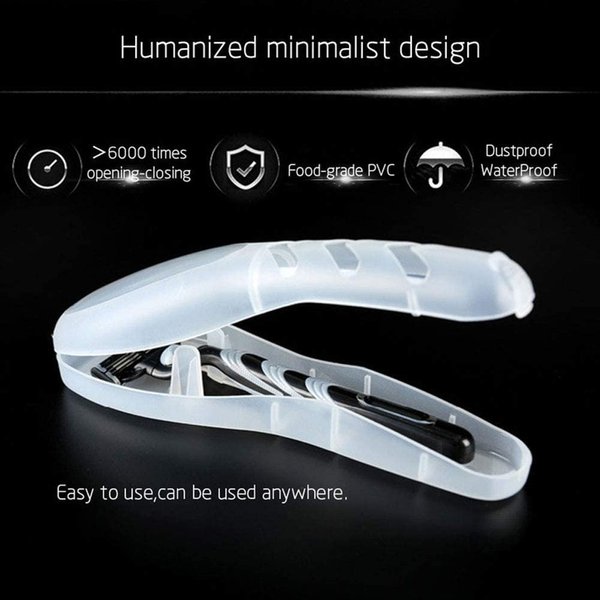 Htppzjr Portable Travel Men Manual Razor Protector Plastic Box Cover Container Storage Shaver Holder Protector Case Organizer