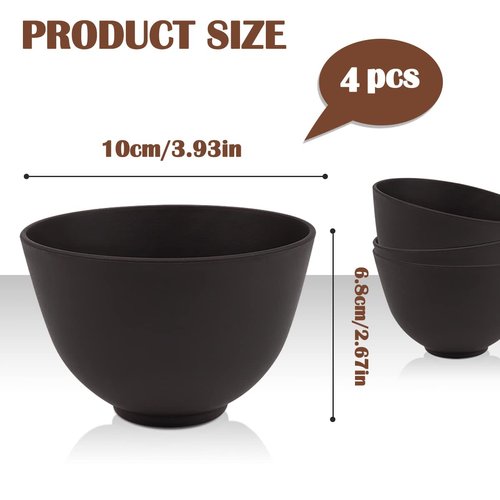 ANRONCH 4 Pieces Home Use Silicone Facial Mask Mixing Bowl, Diy Face Mask Mixing Bowl for Facial Mask, Mud Mask and Other Skincare Products, Cosmetic Beauty Tool