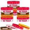 Deekin 32 Pcs Football Silicone Bracelets Football Party Favor Bracelet Football Motivational Rubber Bracelets for Men Women Fan Party Favors Sport Theme Birthday Party Supplies Gifts(Bright)