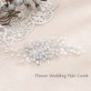 Latious Silver Bride Wedding Hair Comb Crystal Bridal Side Comb Pearl Hair Piece Rhinestone Hair Accessories for Women and Girls