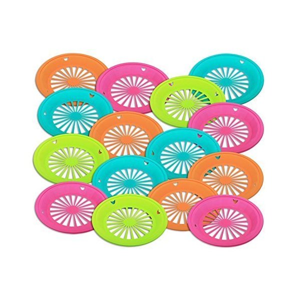 12 Reusable 10.5" Plastic Paper Plate Holders in bright colors (multicolor-12pcs)