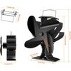 Signstek Stove Fan for Buddy and Mr Heater - Heat Powered Fireplace Accessory, Wood Burning Stove Fan with Bracket - Non Electric for Camping, Outdoor and Indoor Use - 4 Blades