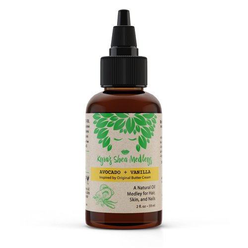 Multiuse Avocado + Vanilla Oil Medley for Face, Body & Hair - Natural Avocado Oil, Shea Nut Oil, Vanilla Essential Oil, & Vitamin E - Seals in Moisture for Dry Skin, Scalp & Nails - 2 oz