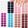 8 Sheets NEWSPIED Gel Nail Strips Stickers Self Adhesive Multicolored Gel Nail Stickers Full Nail Wraps Gradient Glitter Solid Color Nail Polish Strips for Women Manicure Tips Accessories