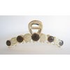 Generic Long gold metal and gray and white marble hair claw clip