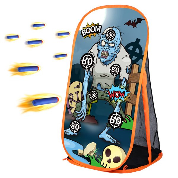 Quanquer Toy Foam Blaster Shooting Practice Target Compatible with Nerf Toy Blasters - Zombie Shooting Target Toy Game with Net - Ideal Shooting Games Toy Gift for Boys Girls Indoor Outdoor Activity