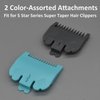 Professional Hair Clipper Attachment Combs Color Coded Cutting Guides Guards #3170-400, 1/8", 1/16" Compatible with Most Wahl Standard Full Sized 5 Star Series Magic Clip Senior Hair Clippers