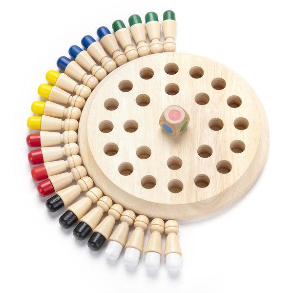 Wooden Memory Chess Matching Game: Family Board Games for Kids and Adults, Montessori Preschool Learning Educational Toy for Toddler 3 4 5 6 7 8+ Year Old, Birthday Gift for Boy Girl