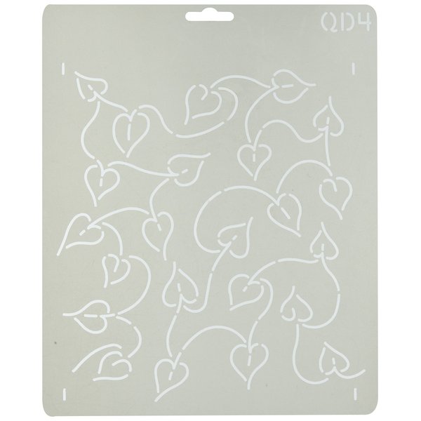 Quilting Creations Leaf Background Quilt Stencil White, 8.5 inch