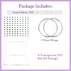 Laza 100 Pcs 3-in-1 Transparent Nail Swatch Sticks Box-packed with Ring and Numbered Stickers Nail Art Polish Color Display Tester Practice Sample Sticks Nail Supplies for Nail Techs - 300 Tips Square