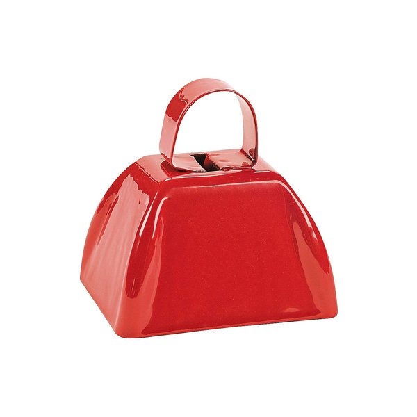 Solid Colored Cowbells, Bulk Set of 12 - For Sporting Events, School Spirit and Parties (Red)