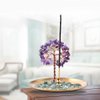 Incense Holder for Sticks, Healing Crystal Stone Money Tree Incense Burner, Ash Catcher for Yoga, Meditation and Home Decor (Purple)