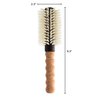 Nylon Boar Bristle Hair Brush, Round Brush for Blow Drying, Medium 2.3" Barrel Blowout Brush, Anti Static Hairbrush, Cork Comfort Grip Handle, Detangling Plastic/Natural Bristle Hair Styling Tool