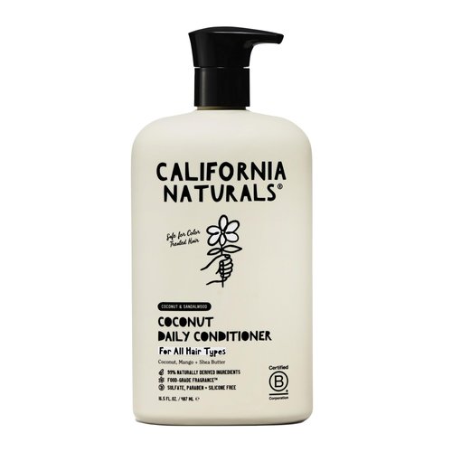 California Naturals Conditioner w/Coconut Milk, Vitamin E for Dry Hair & Scalp Care in Women & Men, Natural, Vegan, Paraben & Sulfate Free, Color Safe Conditioner, All Hair Types, 16.5 fl oz