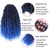 New Goddess Locs Crochet Hair 8 Packs 12inch Blue River Faux Locs Crochet Hair Boho Faux Locs Wavy Crochet Curly Hair with Curly Ends Synthetic Hair Extensions (12" 8Packs T1B/Blue#)