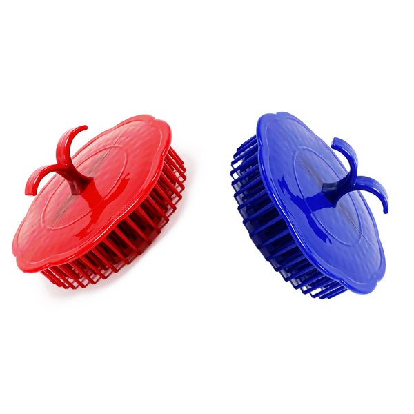 Little Dreams Hair Scalp Brush for Hair to Remove Dandruff, Shower Shampoo Scalp Brush Scalp Massage Brush Pack of 2 (Blue & Red)